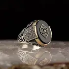 Оттоманское серебро в стиле ретро, натуральный камень ручной работы, Сделано в Турции, отличный подарок