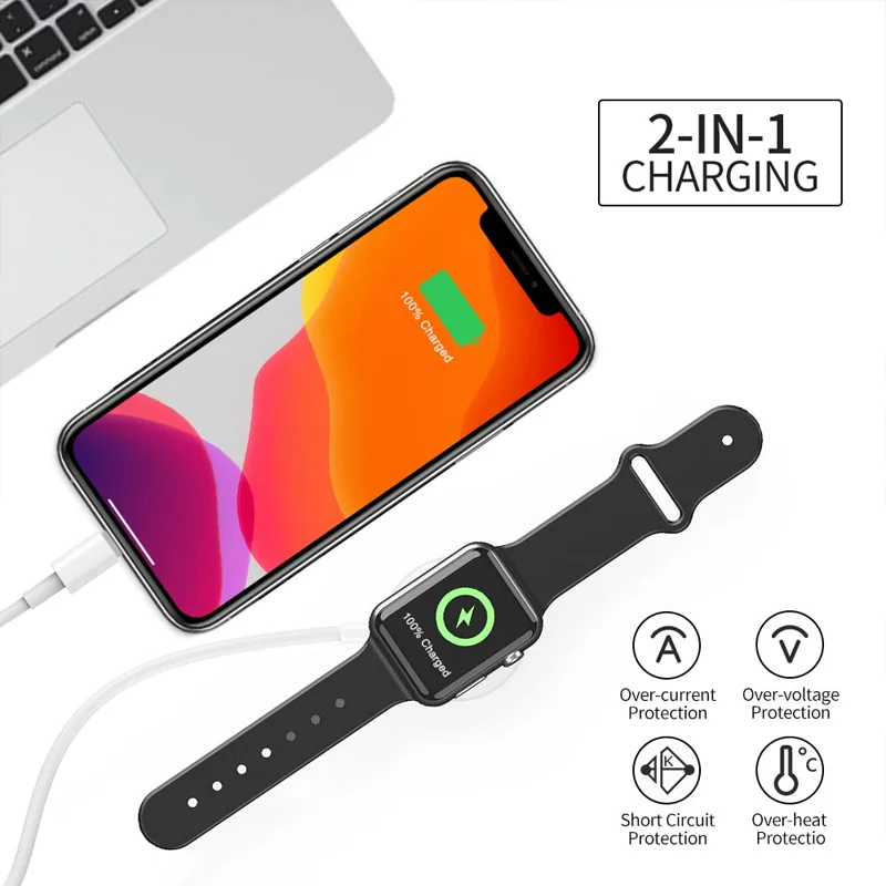 

Cable for Apple Watch Charger series 8 7 6 5 4 SE 3 in 1 USB Fast Portable Charging Station for iphone 14 13 12 11 pro plus 10 9