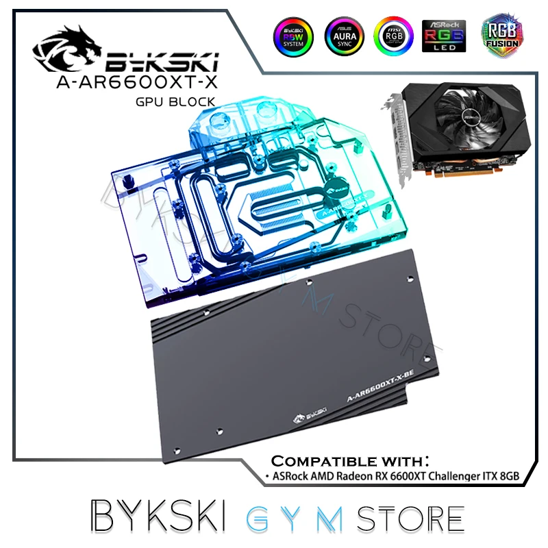 

Bykski RX6600XT Water Block For ASRock AMD Radeon RX 6600XT Challenger ITX 8GB, VGA Video Watercooling Cooler ARGB A-RX6900XT-X