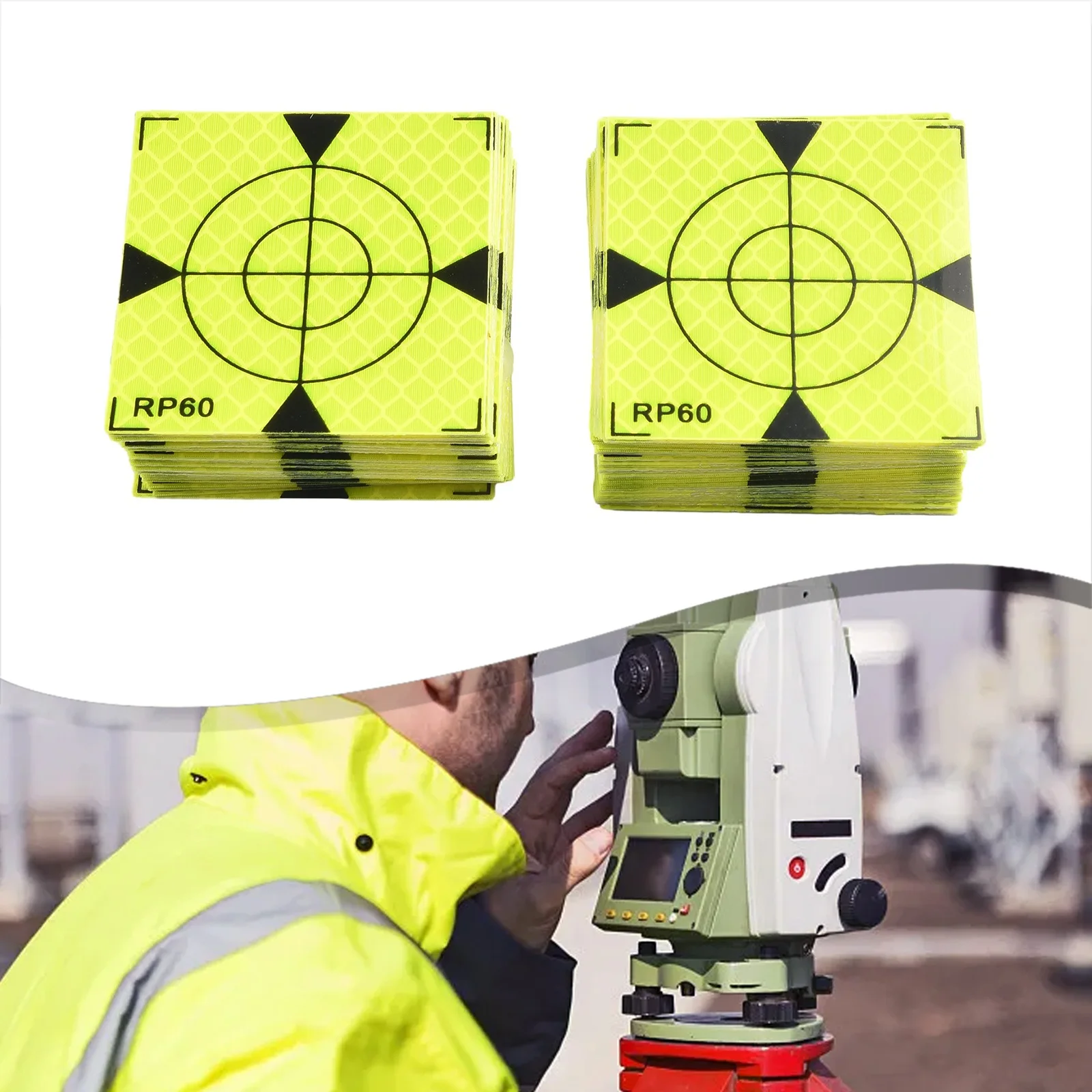 100 шт. 0/30/40/50/60 мм тахеометр отражатель мишень зеленый треугольник