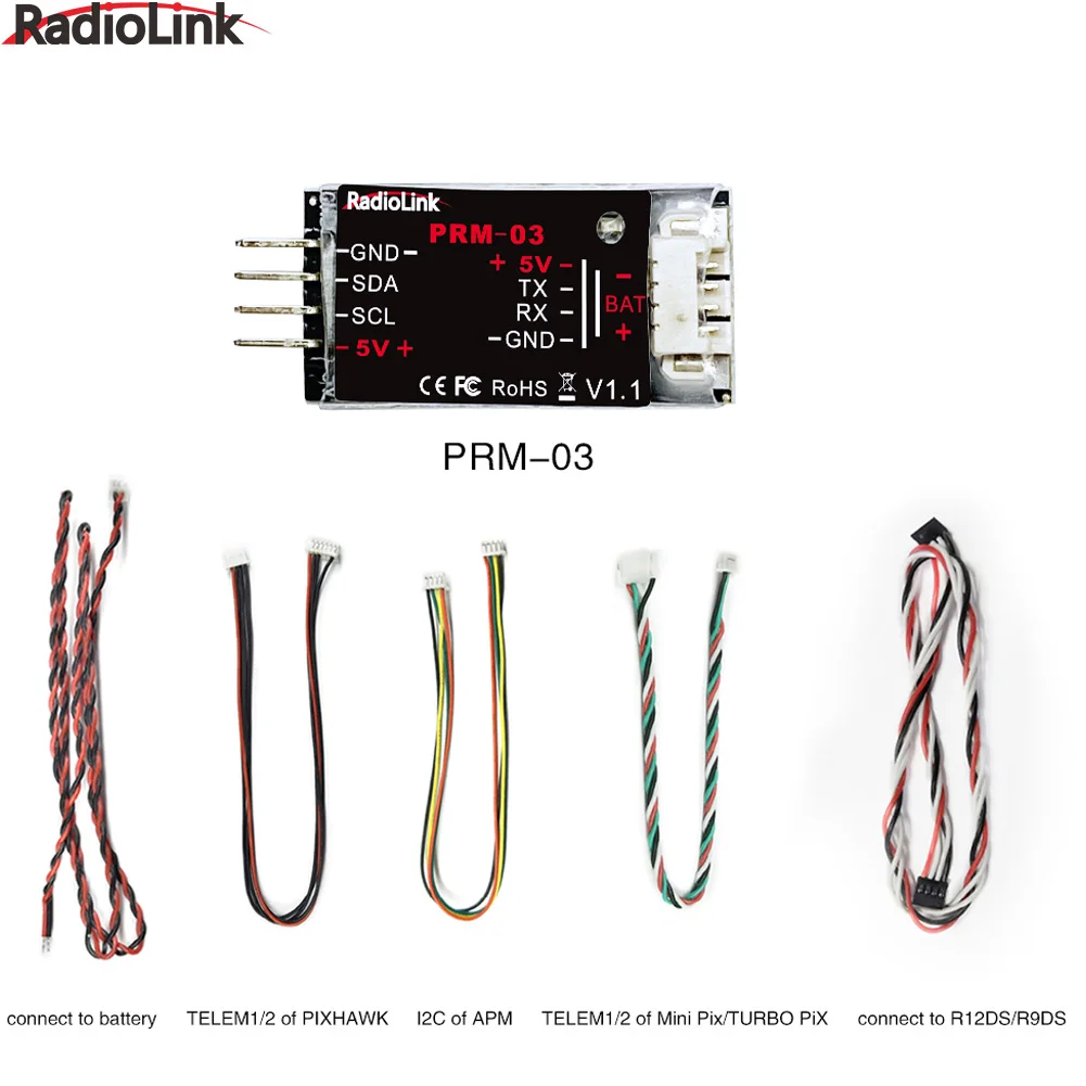 Radiolink PRM-03 OSD датчик телеметрии Модуль информации о возврате полета для AT9 / AT9S / AT9S Pro / AT10 / AT10II Radiolink PRM-03 OSD датчик телеметрии Модуль информации о возврате полета для AT9 / AT9S / AT9S Pro / AT10 / AT10II