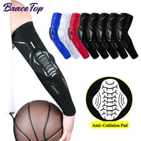 bracetop 1 pc sports elbow pad padded bike cycling arm protection breathable basketball anti collision elbow support guard cover