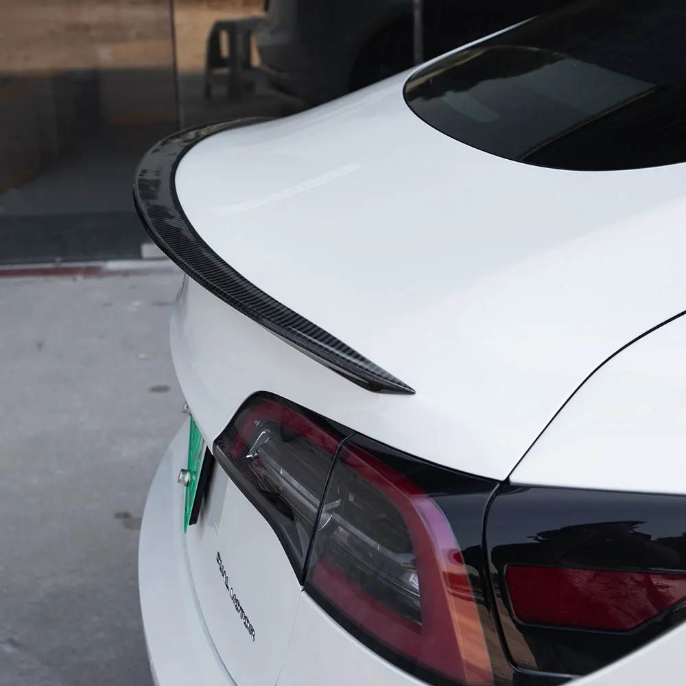 

2021 модель 3 высокопроизводительный спойлер для крыла багажника для Tesla Model 3 модель Y спойлер из настоящего углеродного волокна модель три ак...
