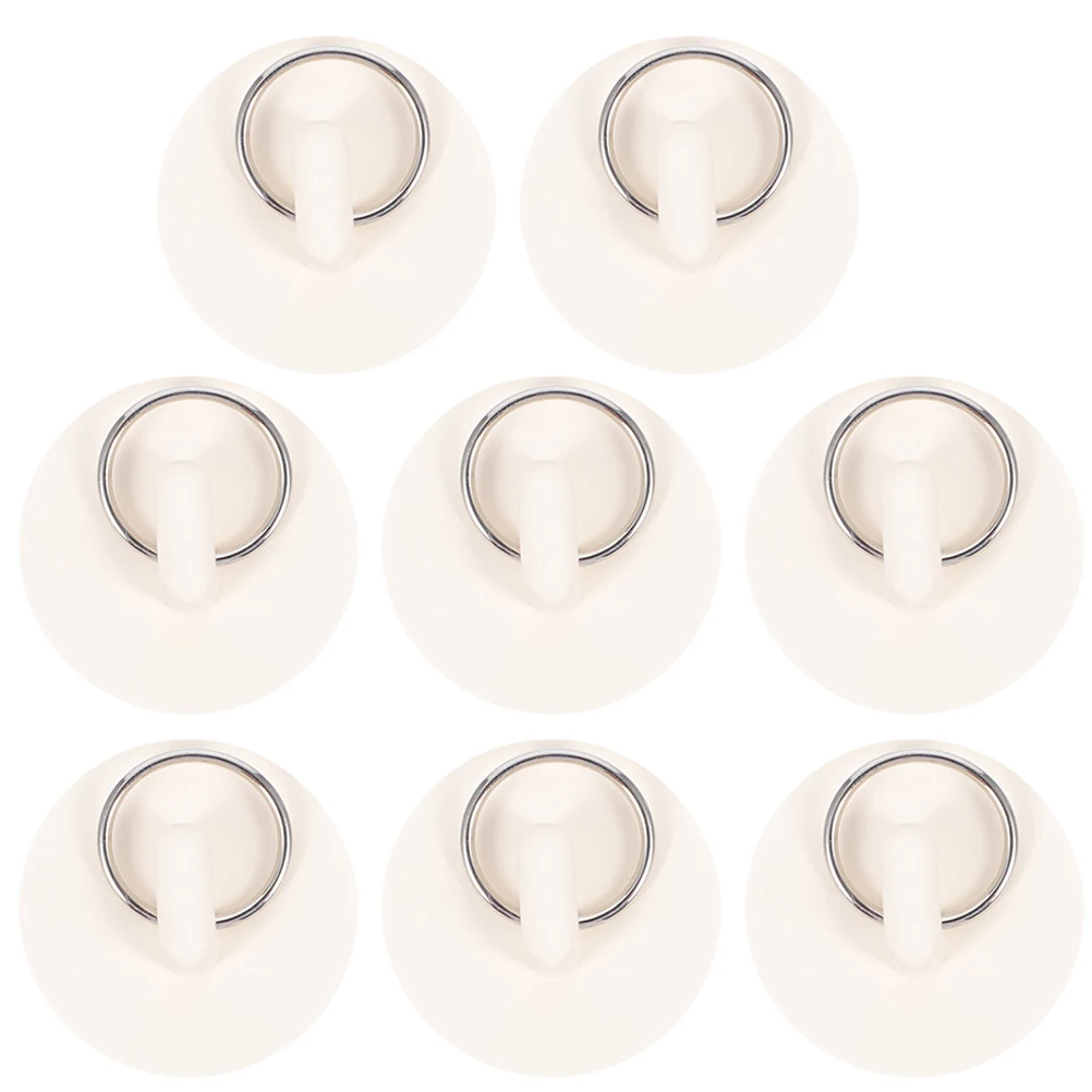 

8pcs Sink Drain Stoppers Rubber Bathtub Stoppers Washbasin Plugs with Pull Rings