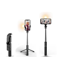 mini bluetooth selfie stick foldable expandable tripod monopod with led fill light for iphonehuawei xiaomi android phone