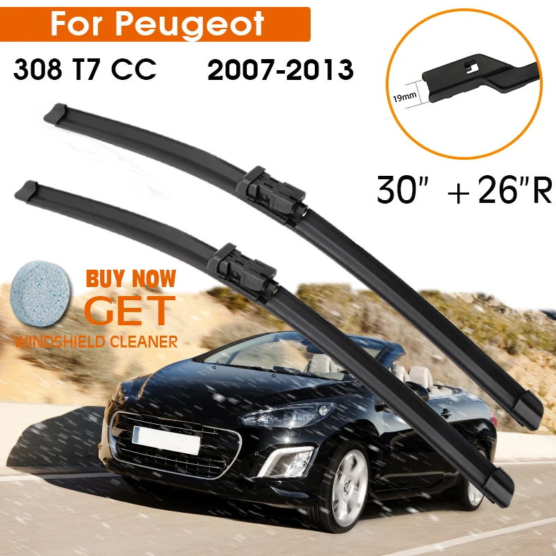 

Car Wiper Blade For Peugeot 308 T7 CC 2007-2013 Windshield Rubber Silicon Refill Front Window Wiper 30"+26"R LHD RHD Accessorie