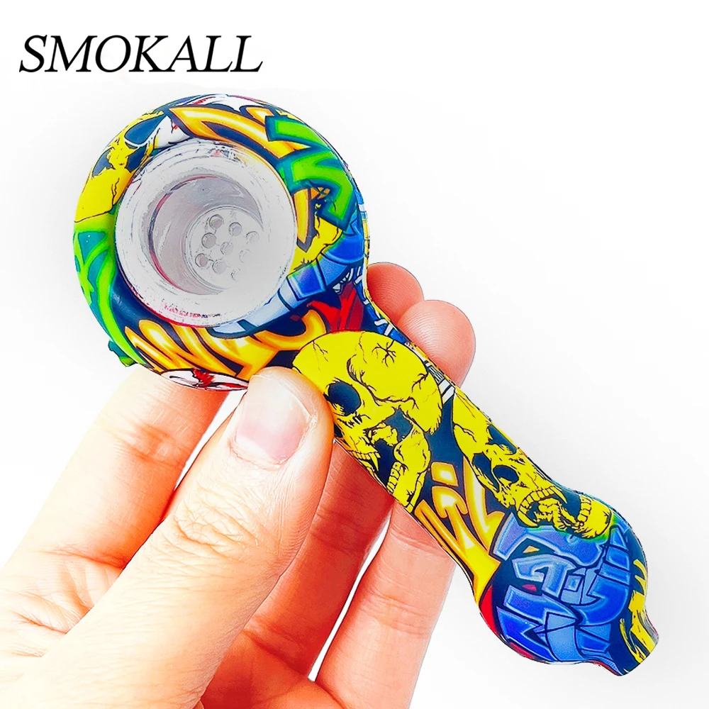 

1 шт., силиконовые трубки для курения со стеклянными чашами