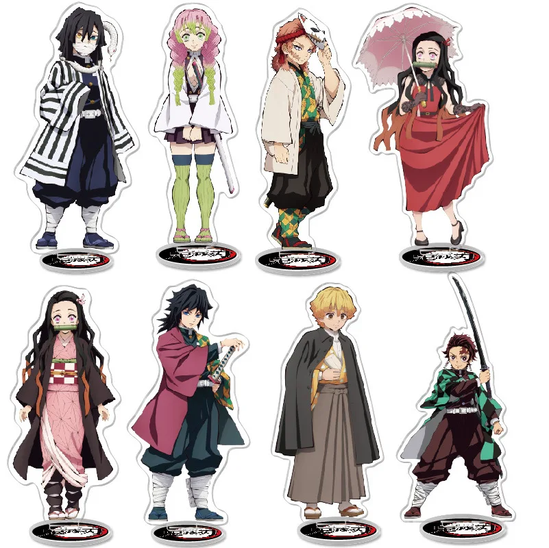 Фото Аниме Demon Slayer акриловая подставка Kimetsu no Yaiba фигурки миниатюры манга фигурки гаражные наборы модель игрушки GK украшения декор №1