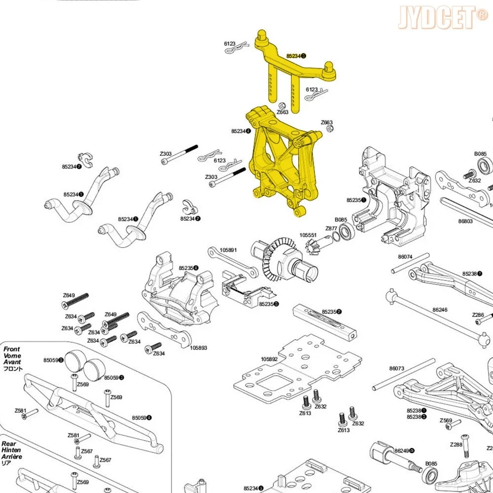 # 85234 85060 Амортизатор передней и задней ударной башни из сплава стойки кузова для