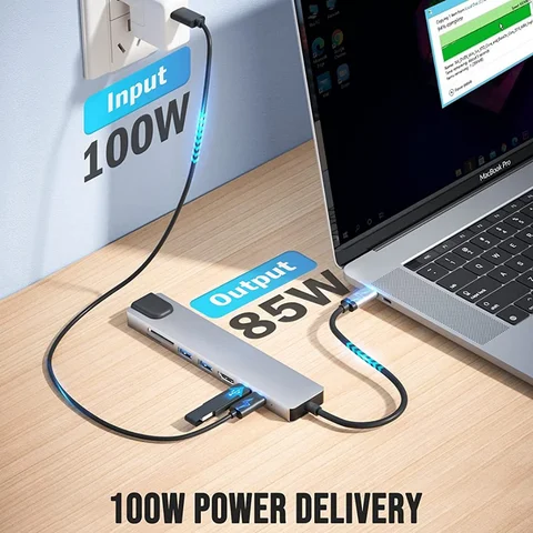 USB хаб Kebidumei 8 в 1 с несколькими портами — изображение товара