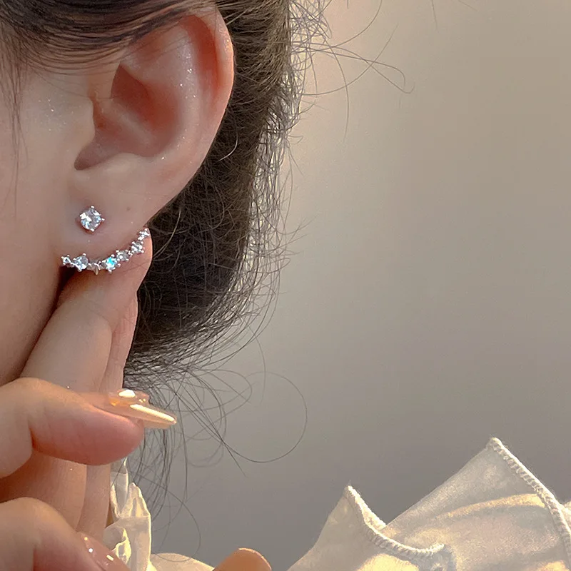 

Starship Earrings Female Niche Design Sense High-end Super Flash Zircon A Pair of Earrings Female 2023 New Earrings Jewelry