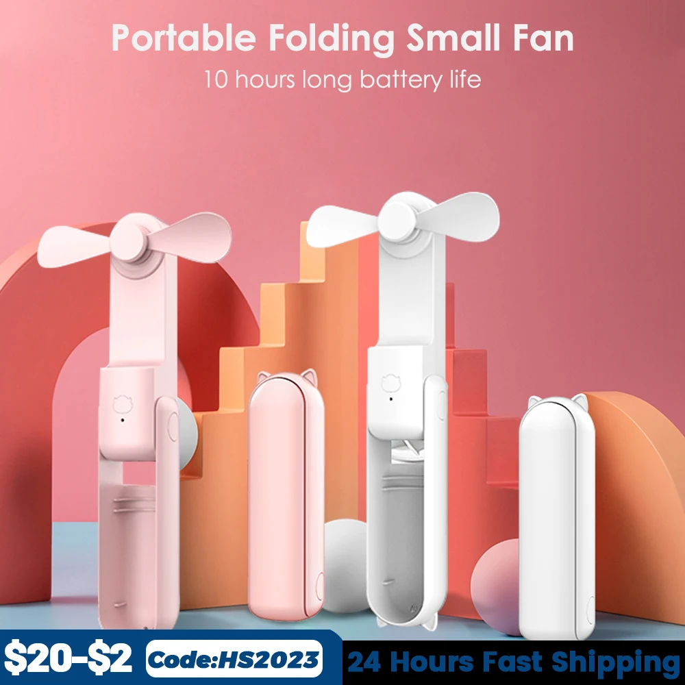 

Usb Mini Fold Fan Electric Portable Hold Small Air Cooler Originality Charging Household Electrical Appliances Desktop Ventilado
