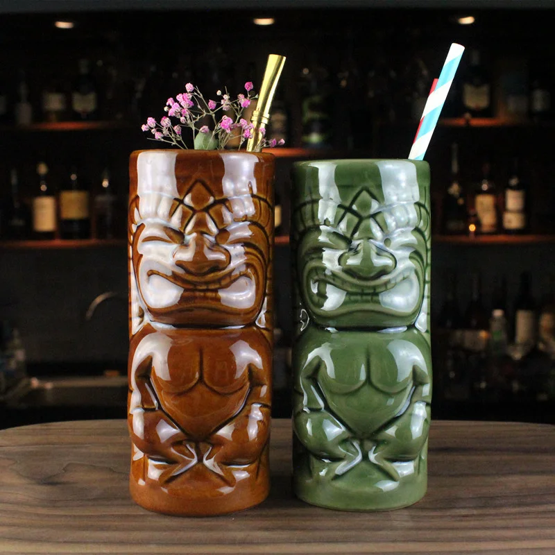 

Tiki кружка для Гавайских искусств, персонализированная кружка, кружка для пива, искусственные Принадлежности для бара, посуда для напитков, подарки, керамическая кружка, креативная кружка