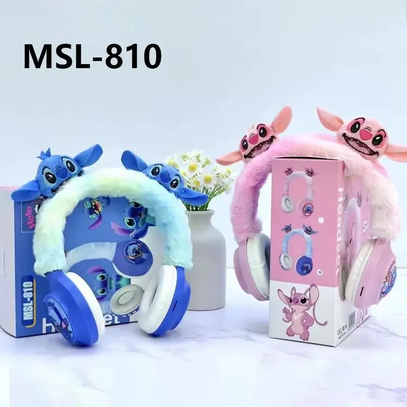 Беспроводные Bluetooth-наушники Disney Stitch Msl-810 Hi-Fi стереозвук плюшевые гарнитуры с