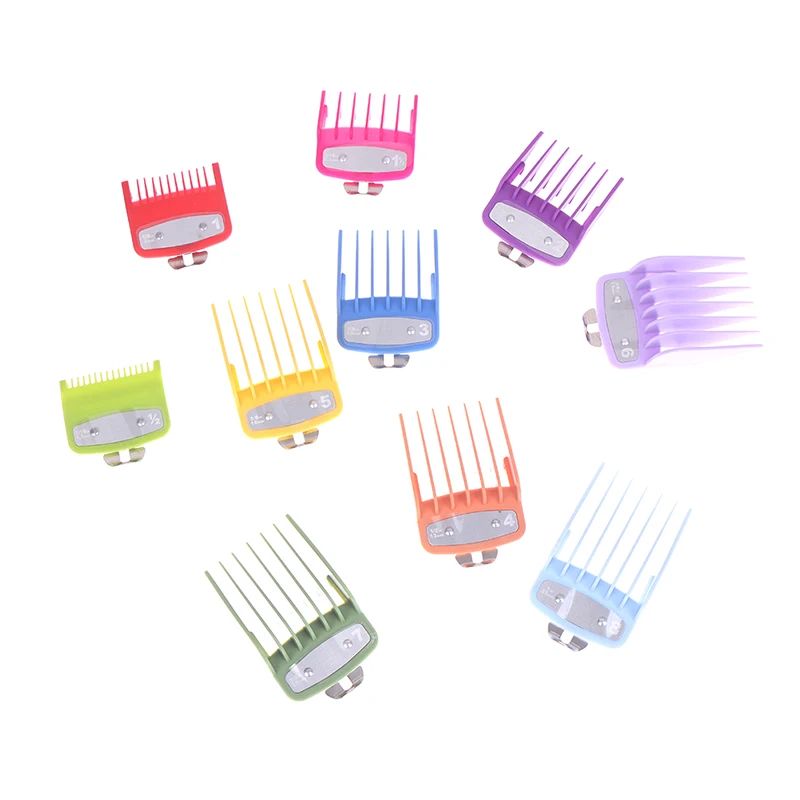

10 Pcs/Set Limit Comb Hair Clipper Tools Professional Colorful Limited Comb Replacement Kit For Cutting Head Barber Home Use