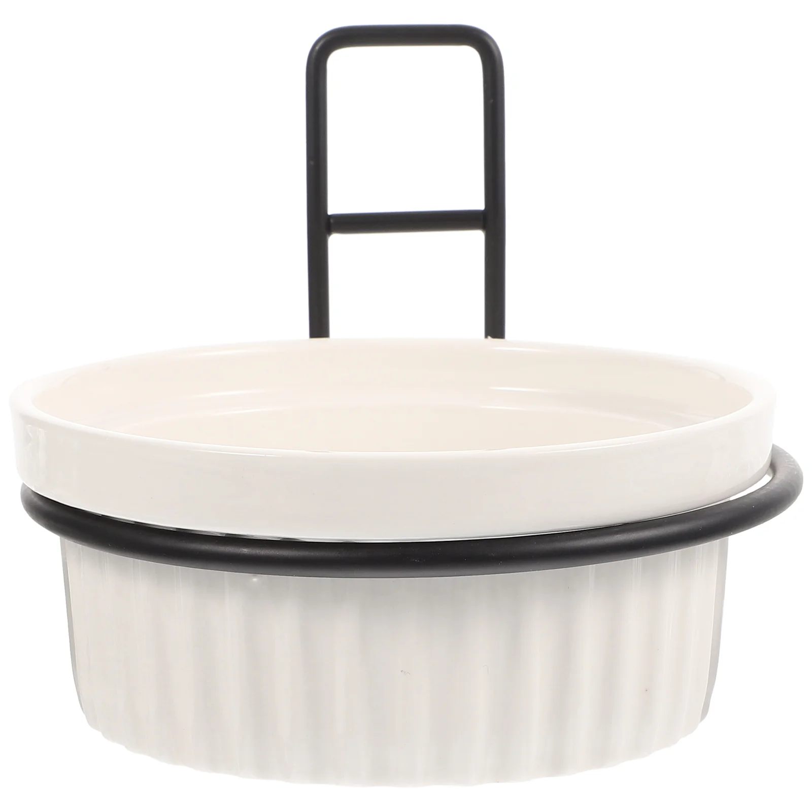 

Pet Bowl Ceramic Cat Bowls Hanging Dog Bowl Solid Wood Removable Pet Feeder Pet Cage Food Bowl Iron Cat Water Bowl