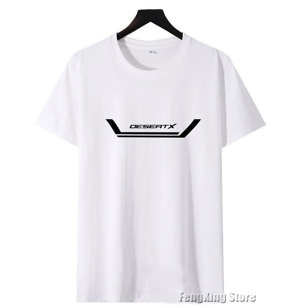 

For Ducati Desert X DesertX New Combed Cotton Short Sleeve T-shirt Men's Round Neck Printed Logo T-shirt