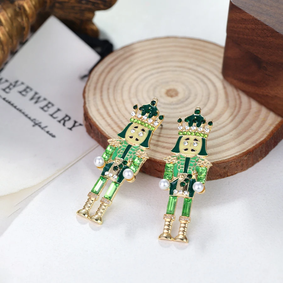 Милые серьги-подвески из сплава в виде гайкера Хрустальная корона Мультяшные