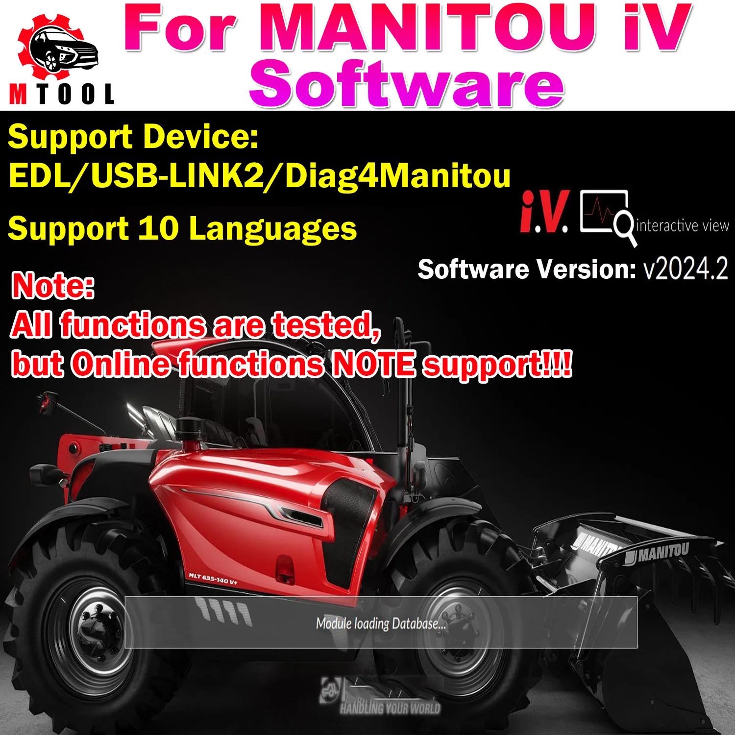 Для MANITOU iV Interactive View V2024.2 Подходит для EDL USB LINK2 Diag4MANITOU вилочного погрузчика