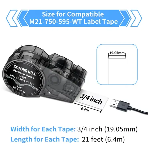 Сменная виниловая белая лента для этикеток, 1-шт.