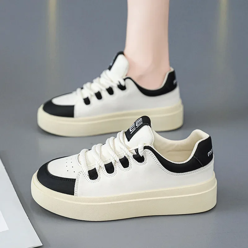 

fall new literary small white shoes female thick bottom bread shoes trend casual hundred niche sports board shoes tide