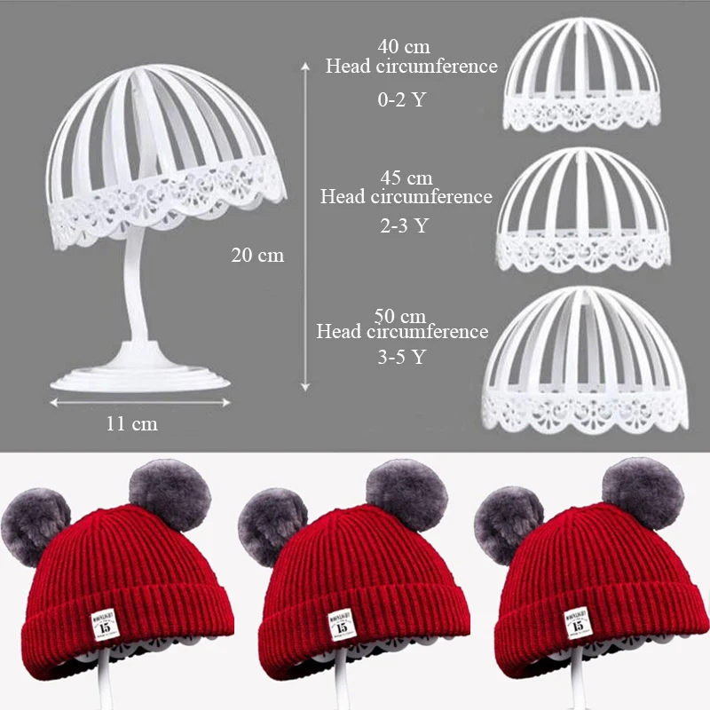 

1pc Baby Child Kid Mannequin Head Model Dome Hat Holder Rack Storage Wigs Show Display Stand Organizer Shelf Plastic Holder Rack