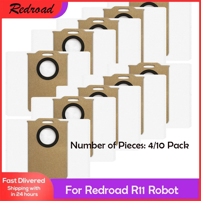 Фото Нетканые мешки для пыли большой емкости 3,3 л для Redroad R11, детали робота-пылесоса, аксессуары для подметальных машин, мешки для фильтрации пола №1