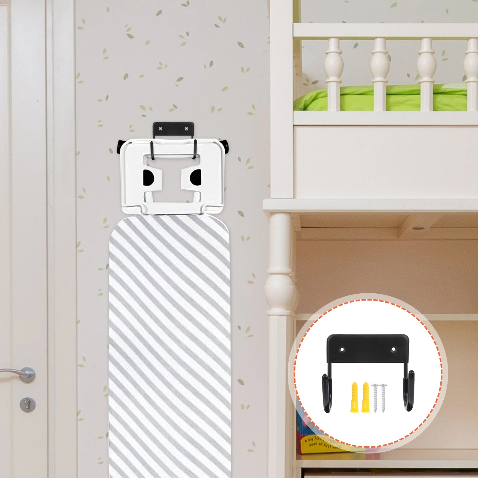 

Board Hook Wall Ironing Iron Hanger Mount Holder Rack Storage Towel Hanging Household Hooks Key Shelf Coat Kitchen Decorative