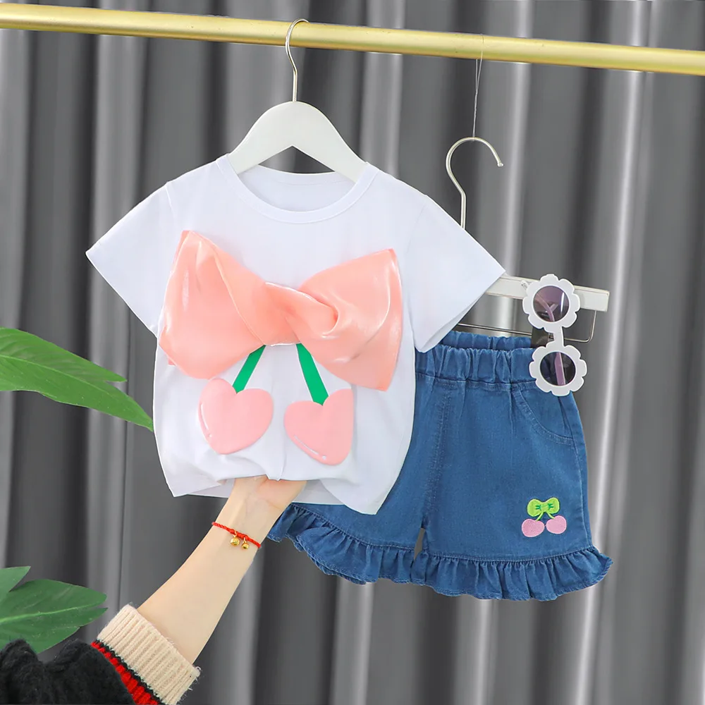 

Girls Clothing Sets Summer Two Piece Children Sets Fashion Girls Clothes Suit