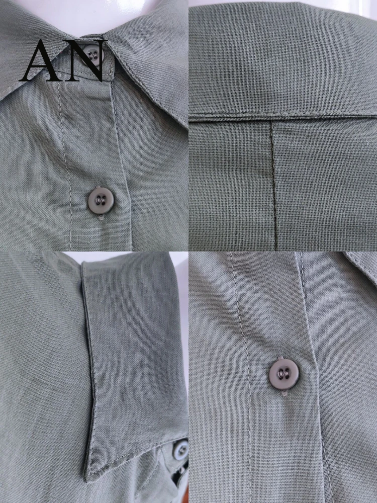 Женское длинное платье-рубашка с двойным карманом свободное однотонное