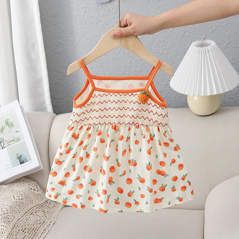 

Children's clothing 2022 summer new girls suspender skirt printing baby sleeveless vest skirt