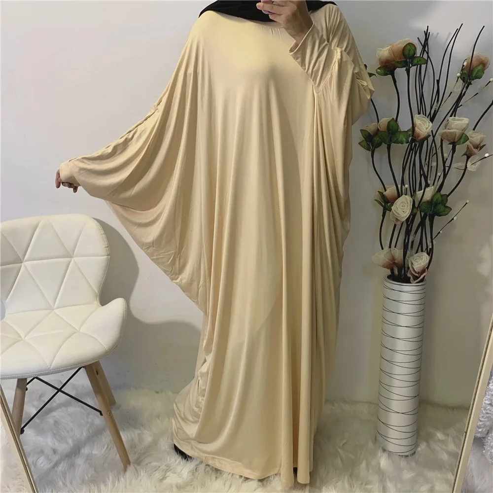 

Loose Solid Muslim Dress Women Eid Abaya Prayer Garment Islamic Clothing Long Robe Femme Musulmane Abayas Kafan Dubai Dresses