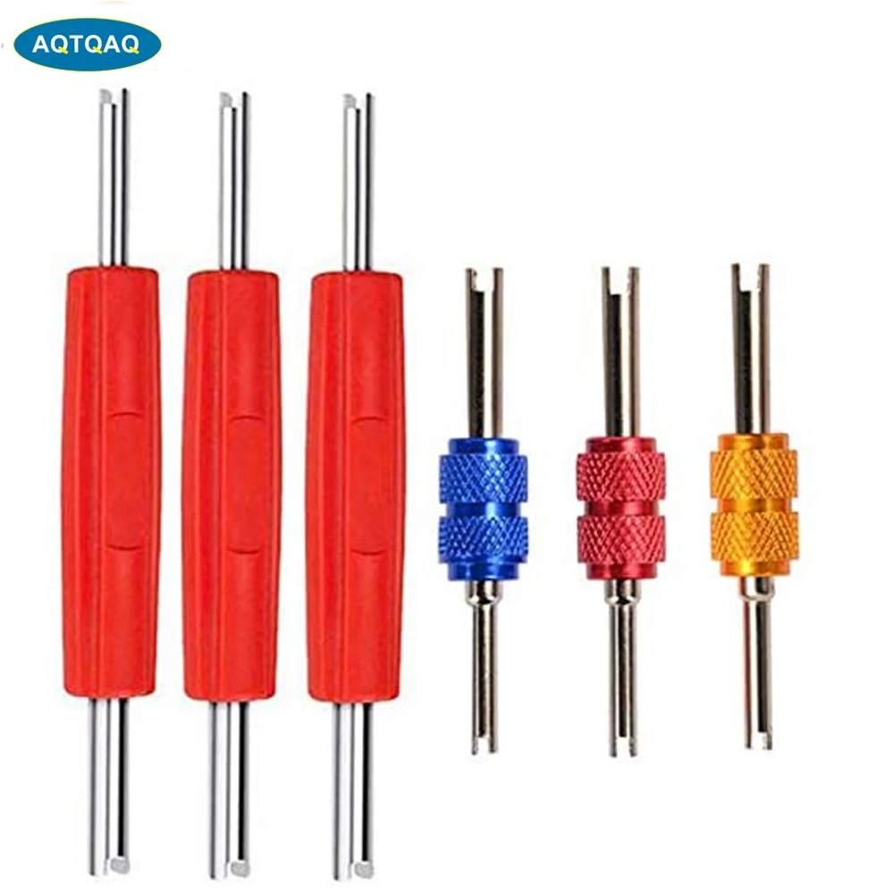 

6Pcs Valve Core Removal Tool Set- Double Heads Tire A/C Systems Schrader Valve Stem Core Remover Tools,Tire Repair Tools