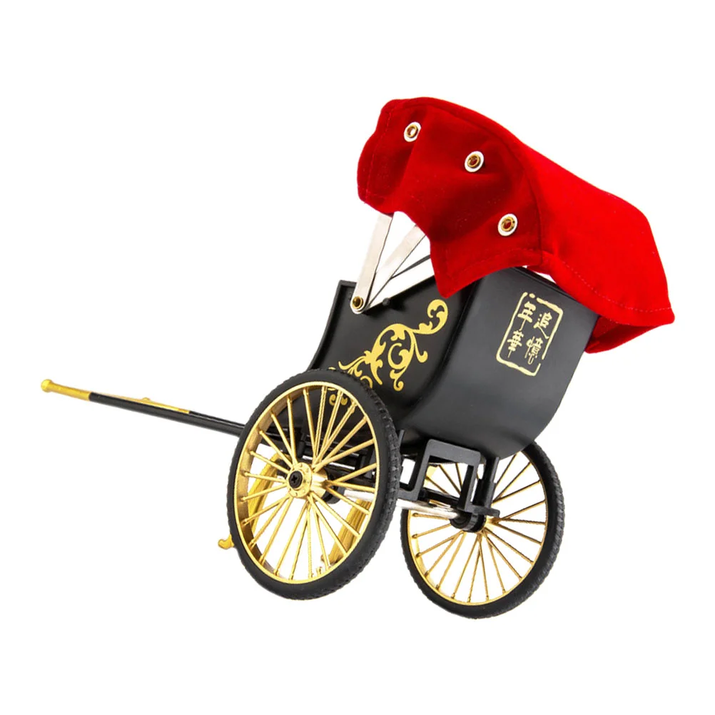 

House Decorations Home Simulated Jinrikisha Rickshaw Old Style Cloth Figurine Baby Vintage Model Handicraft Housewarming Gift