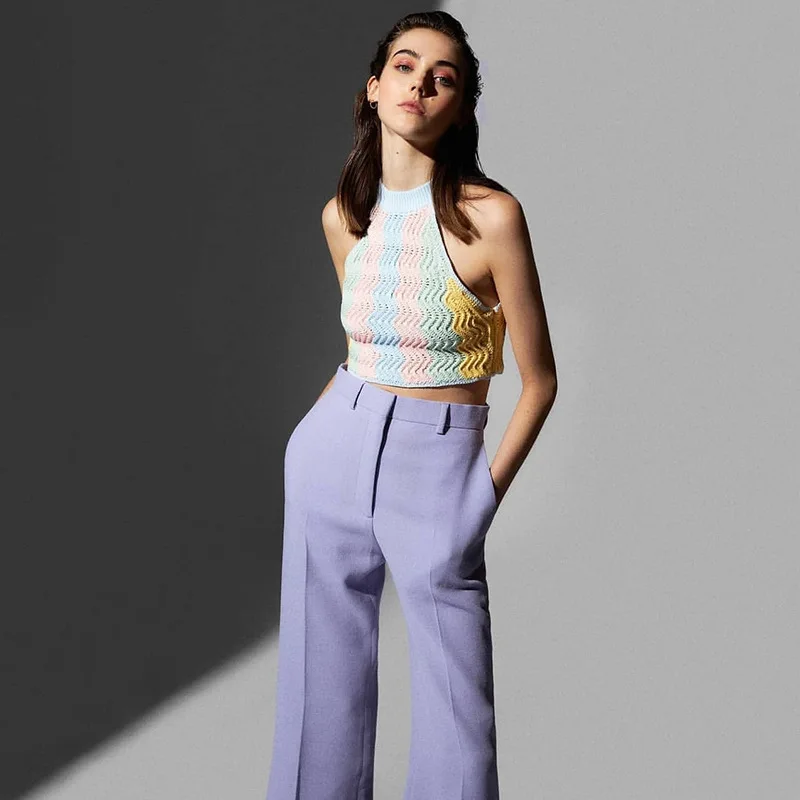 

Женский трикотажный топ без рукавов, с открытой спиной