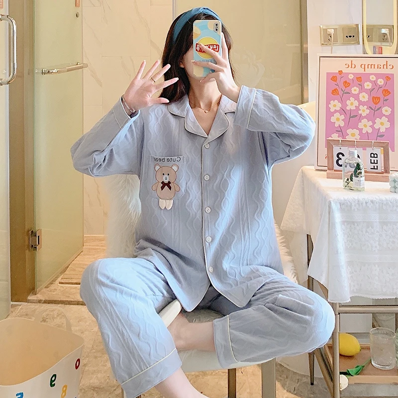 

Женский кардиган, мультяшная одежда для сна, осенняя одежда для беременных, домашняя одежда, Женская пижама, новые брюки с длинным рукавом