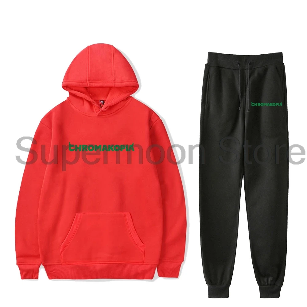 New Music Album Chromakopia Hoodies Jogger Pants Unisex Two Piece Set Sweatshirts+Sweatpants Women Men's