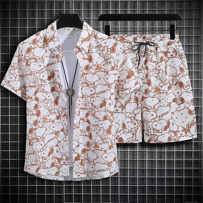 New Men's Printed Shirt Set, High-quality Fashionable Shorts, Hawaiian Style Casual Floral Top, Quick Drying Casual Set for Men.