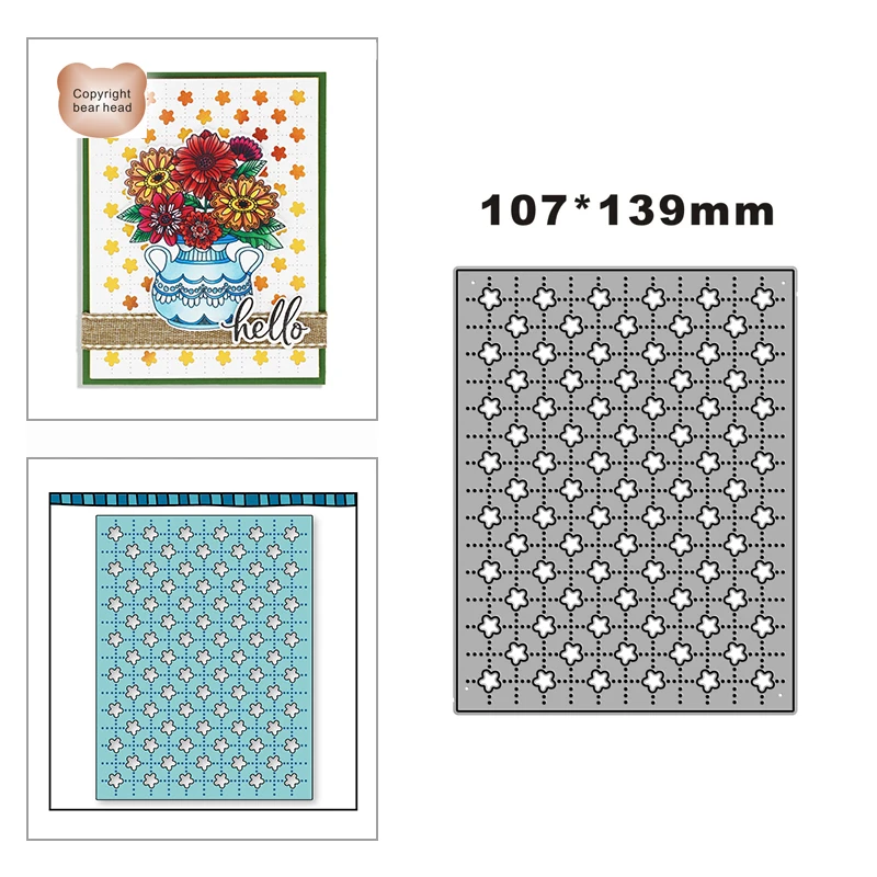 

New Rectangular Inner Small Flower Metal Cutting Die Scrapbook Template Cutting Card Making Decorative Relief Photo Album Crafts