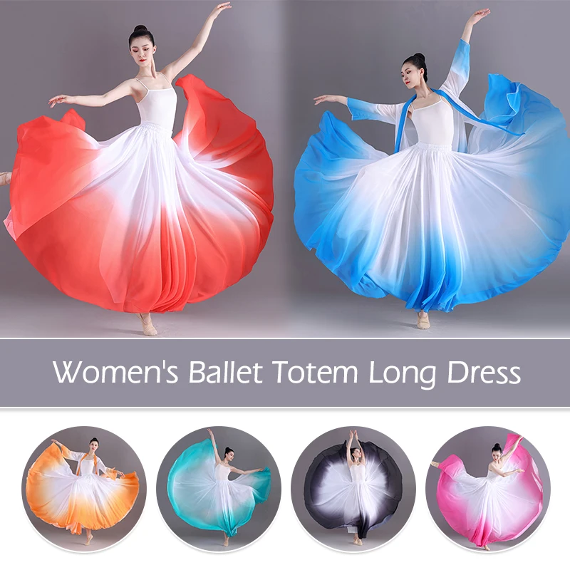 

720 Degrees Ballet Dance Skirts Women Elegant Long Gradient Flowy Skirt Gymnastics Practice Dancewear Classical Dancing Costume
