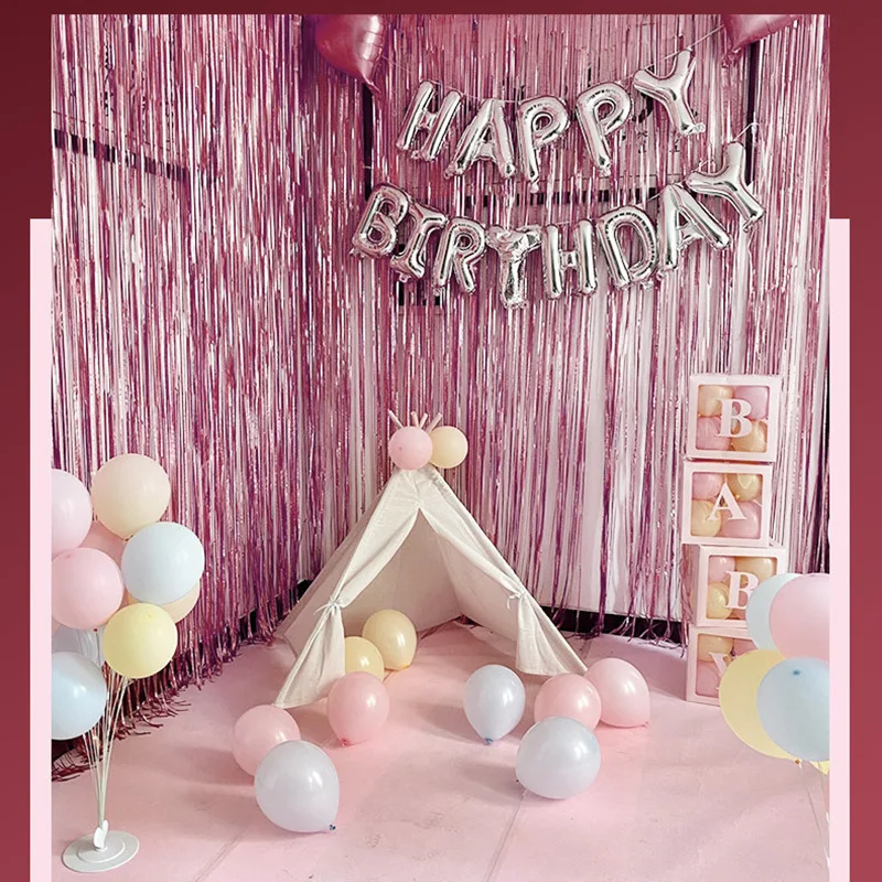 

Foil Fringe Curtain Sequin Background Wedding Backdrop Birthday Party Decorations Shimmer Wall 4M BautizoTenture Plafond Mariage