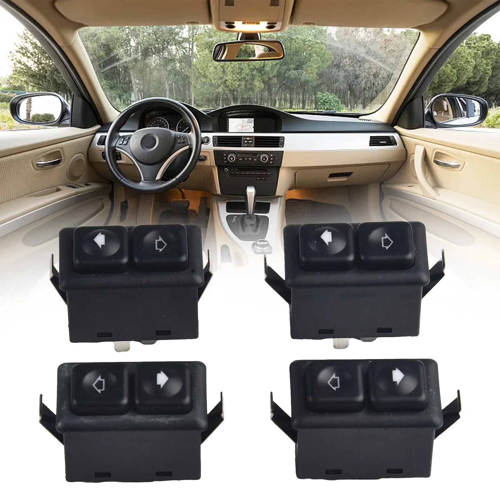 

High-strength Switch Car Switch 61311381205 Black Car Accessories Glass Switch Control For BMW E23 E24 E28 E30