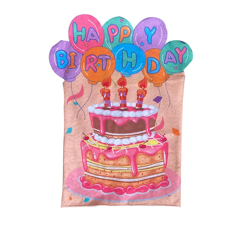 

1 2 4 6 Pieces Birthday Chair Cover for Kids Colorful Birthday Seat for Classroom Cupcake Chair Cover Birthday Decorations for