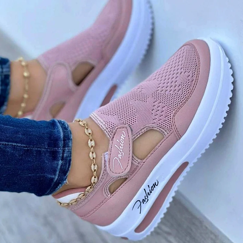 

Woman Tennis Sneakers Hollow Out Buckle Straps Canvas Shoe Female Casual Sport Shoes Platform Sneakers Women Designer Shoes