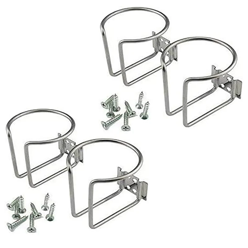 

4Pcs Stainless Steel Boat Ring Cup Drink Holder Universal Drinks Holders for Marine Yacht Truck RV Car
