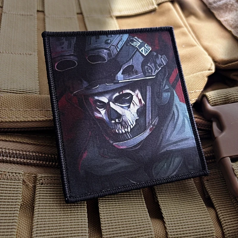 Call of Duty Ghost Mask тактическая нашивка скелет солдат боевой значок крючок с принтом