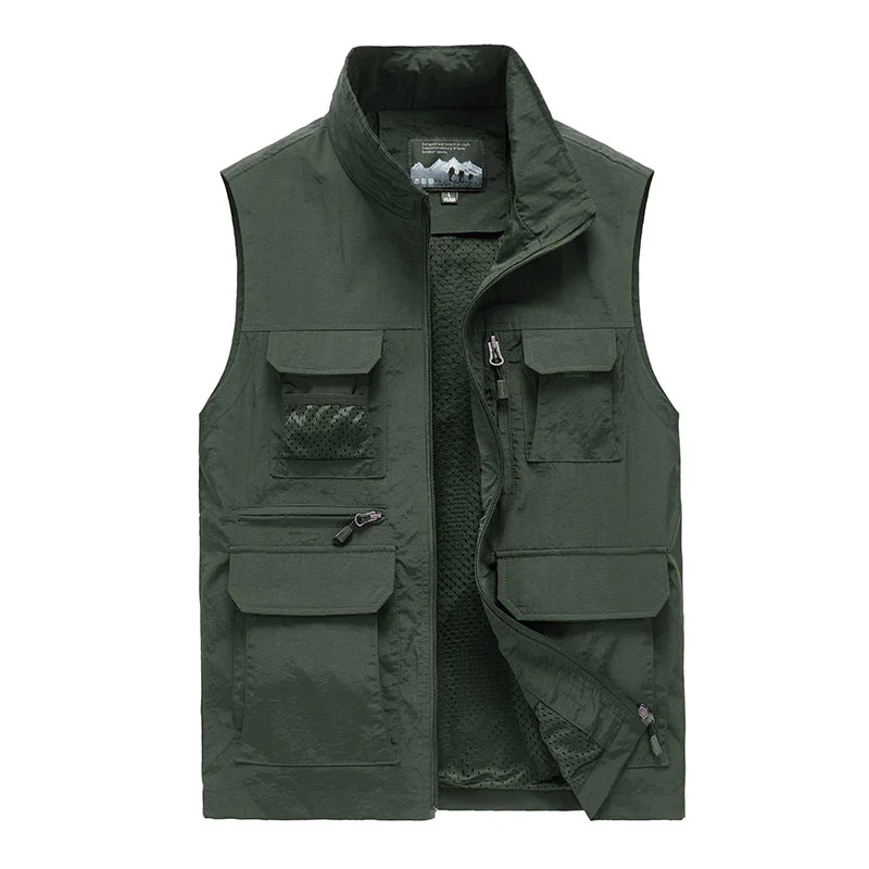 

Summer Mesh Multi Pocket Vest Men Plus Size 7XL Male Casual Sleeveless Jacket with Pockets Fishing Hiking Photography Waistcoat