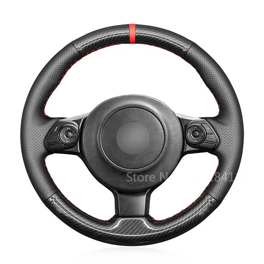 

Carbon Fiber Black Leather Steering Wheel Cover for Toyota 86(GT86) 2016-2020
