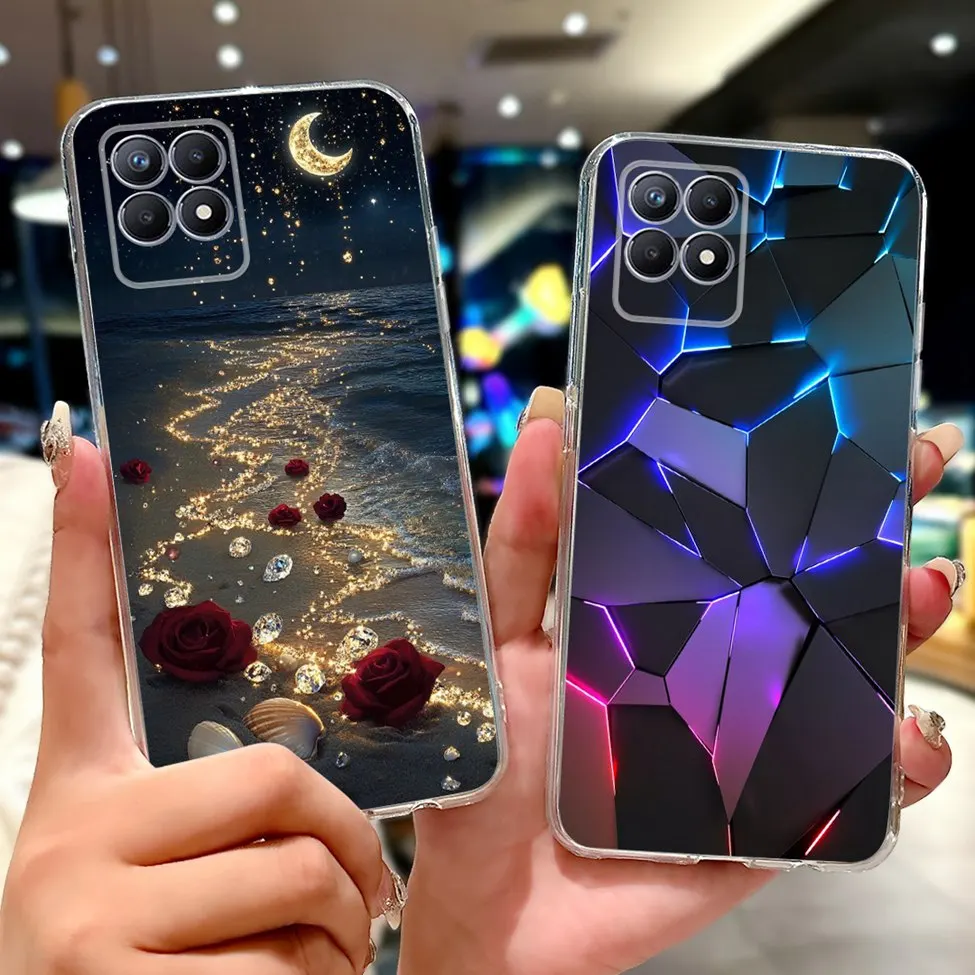 Фото Прозрачный чехол для Realme 8i, чехол RMX3151, роскошный чехол с бабочкой и цветами любви, крутой окрашенный чехол для телефона Realme Narzo 50 RMX 3286, чехол №2