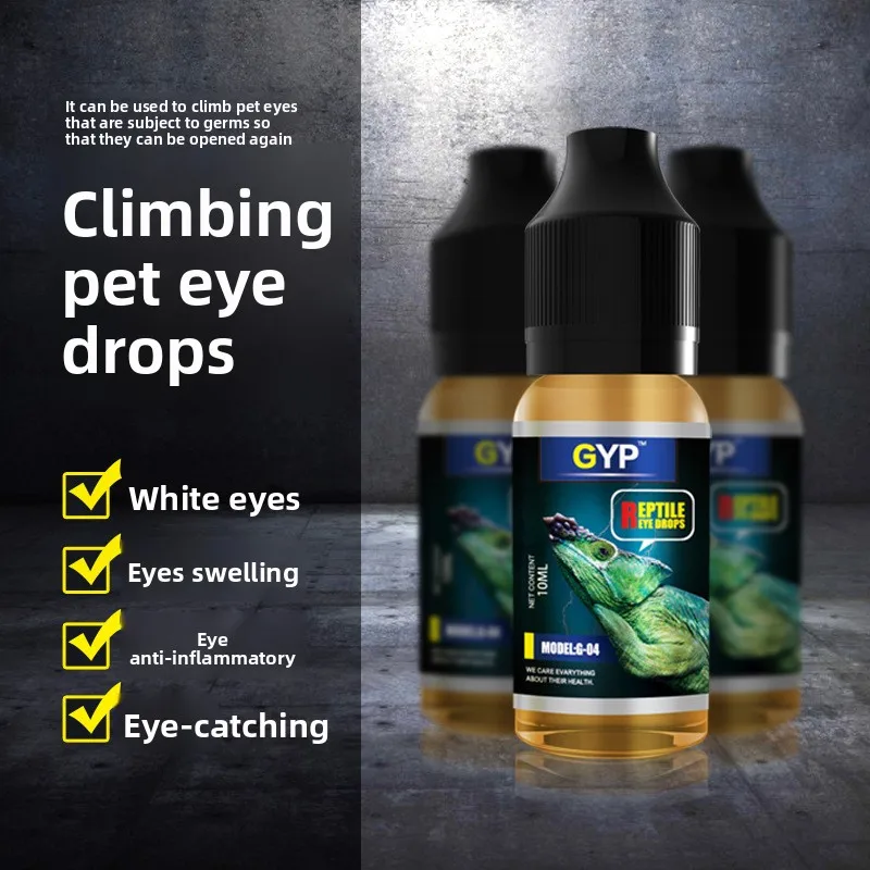 Фото GYP Gtile Eye Drops-Multi-Action for Cloudy Eyes&Infections in Turtles,Lizards&Geckos | Договор опухненное закрытие глаз и объединятие №1